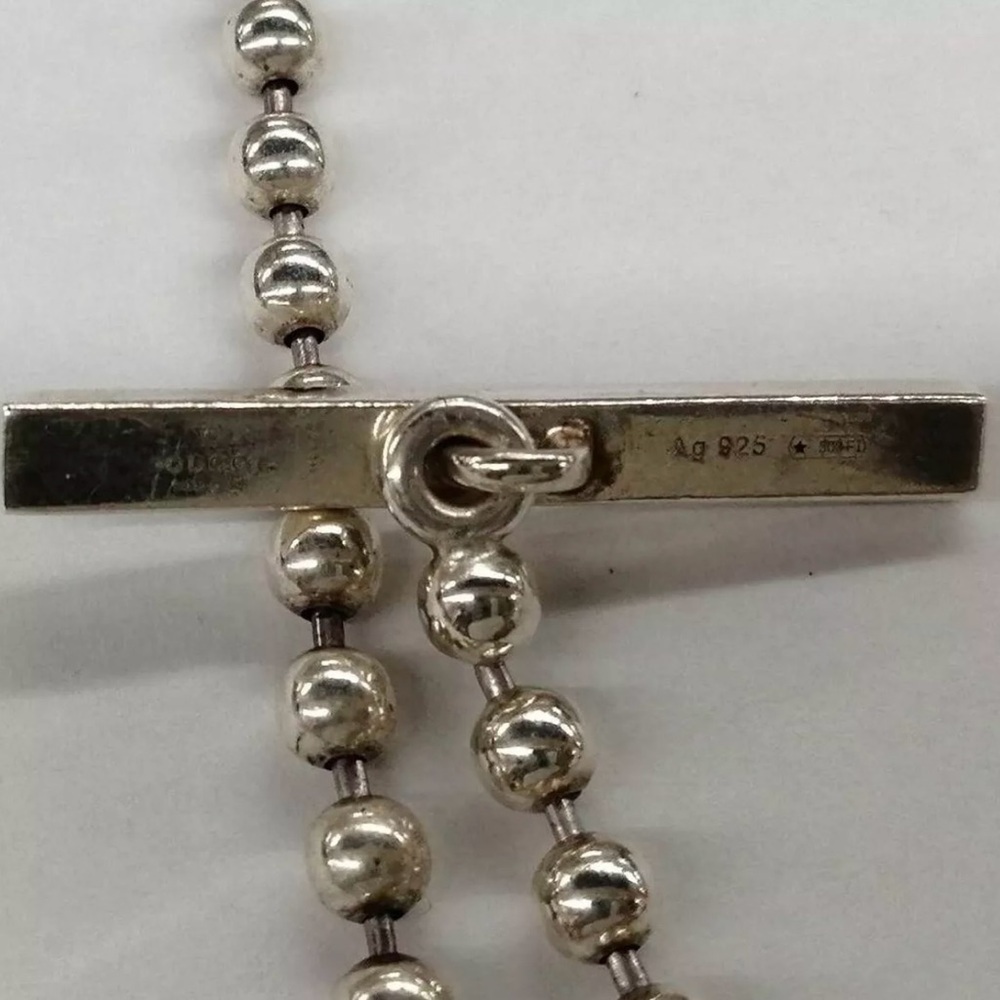 Gucci GG Logo Interlocking 925 Silver Ballchain Necklace , box/Dustbag/Pamphlet - Picture 11 of 15